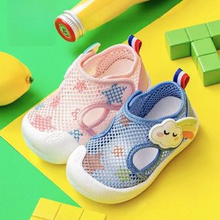 Cheerful Mario 0-24 Tháng Tuổi giày lưới sơ sinh tập đi Thoáng khí siêu nhẹ Điều chỉnh sandal mềm màu đẹp dép xăng đan cho bé 