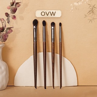Bộ cọ phấn mắt OVW 4 chiếc Bàn chải trang điểm tóc dê Bộ bóng râm mắt Bàn chải pha trộn Dụng cụ bôi lông dê Dụng cụ mỹ phẩm XQ8111219
