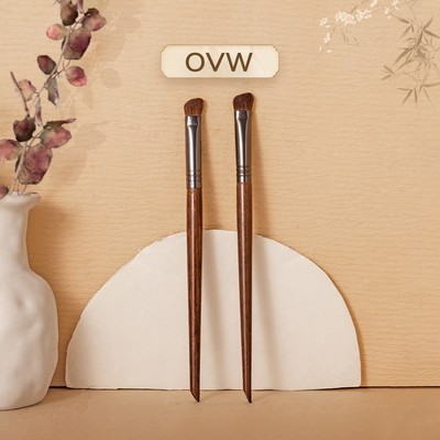 【OVW】2 Cọ trang điểm XQ13-2 đầu dẹt chỉnh sửa đường nét khuôn mặt