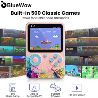 Máy chơi game cầm tay Bluewow G5 Mini Retro | Máy chơi game 500 trong 1 | Màn hình TFT 3 inch | 128Mb | Pin sạc 800mAh | Máy chơi game cầm tay | Chế độ hai người chơi