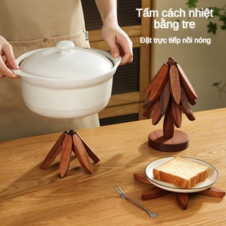 [BaBeTwo] Tấm lót cách nhiệt bằng gỗ nguyên khối Thảm chịu nhiệt chống bỏng Thảm lót ly Giáng sinh Thảm chống bỏng Thảm cách nhiệt bằng gỗ Thảm nồi gỗ Thảm lót đĩa