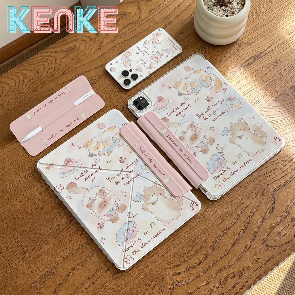  Vỏ iPad KENKE - K-fold | Dễ thương: Hoạt hình Anime Loài động vật Cô gái & Chàng trai | for iPad Air Pro 11 inch Pro 13 pro 12.9 M2 M3 M4 Mini 6 7  A17 pro  iPad 10th gen ốp lưng ipad gen 11 A16 Air 4th gen Air 5 6 7 | ốp lưng máy tính bảng case ipad 
