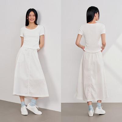 Semir Áo Thun Ngắn Nữ In Hình Đồ Họa Có Thắt Lưng - Phong Cách Đường Phố Thoáng Mát Mùa Hè