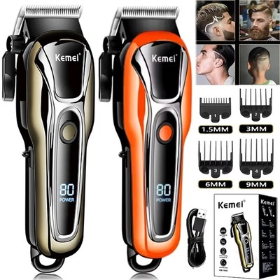 Kemei PG1990 Chuyên Nghiệp Cắt Tóc Điện Cắt Tóc USB Sạc Tông Đơ Cắt Cho Nam Màn Hình LCD Máy Tóc