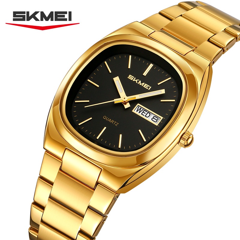 Đồng hồ thạch anh SKMEI, dải thép nam, đồng hồ cặp đôi, đồng hồ lịch chống nước đa chức năng 30 mét, đồng hồ nữ công sở đơn giản