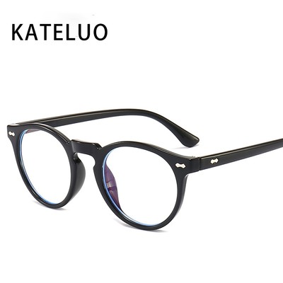 KATLUO Mới Unisex Đinh Tán Khung Quang Zero Power Ánh Sáng Xanh Chặn Kính Trong Suốt Hợp Thời Trang Tối Giản Kính Mắt GP2947