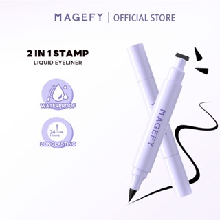 MAGEFY Bút kẻ mắt chống nước thiết kế 2 trong 1 tiện dụng