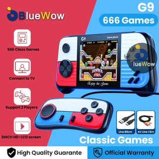 Máy chơi Game cầm tay BlueWow G9 - Trò chơi cổ điển 666, Màn hình ánh sáng mềm HD 3 inch, Kết nối TV & Chế độ 2 người chơi, Thiết kế tiện dụng - Thiết bị chơi Game cổ điển di động