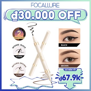 Focallure #Bút Kẻ Mắt Dạng Lỏng 2 Trong 1 Nhanh Khô Chống Thấm Nước Lâu Trôi Màu Đen / Nâu