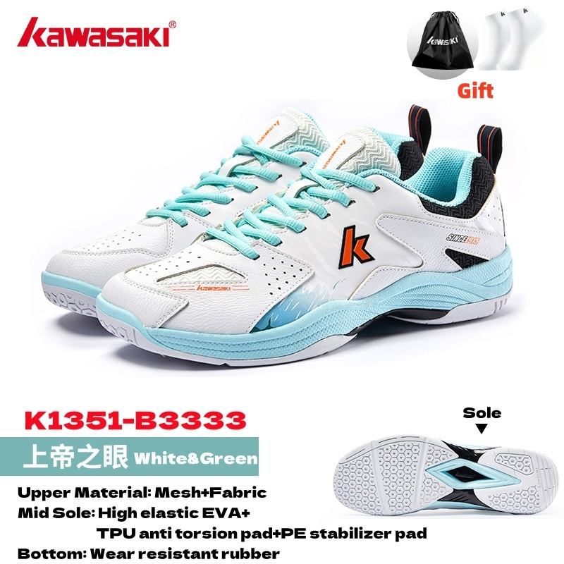 Giày Cầu Lông Kawasaki Giày Pickleball K1B51-B3333 Nữ Và Nam Huấn Luyện Chuyên Nghiệp Chống Trơn Trư