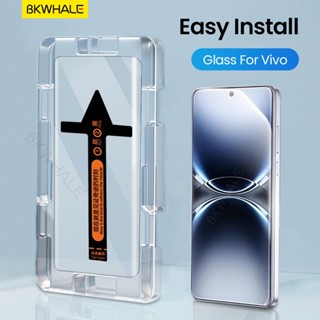 BKWHALE Dễ Dàng Lắp Đặt Kính Cường Lực Cho Vivo X200 X200S X100S V50 V40 V30 Lite V40E V30E V29E V29 Y300 Y200 X300 X200 Pro Mini X100 Ultra iQOO15 13 12 11 Pro Phim Bảo Vệ Màn Hình