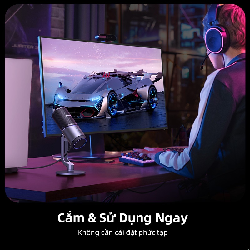 Micro USB UGREEN 7 chế độ Đèn RGB 180° Điều chỉnh theo chiều dọc Mic họa tiết phân cực Cardioid theo thời gian thực để | BigBuy360 - bigbuy360.vn