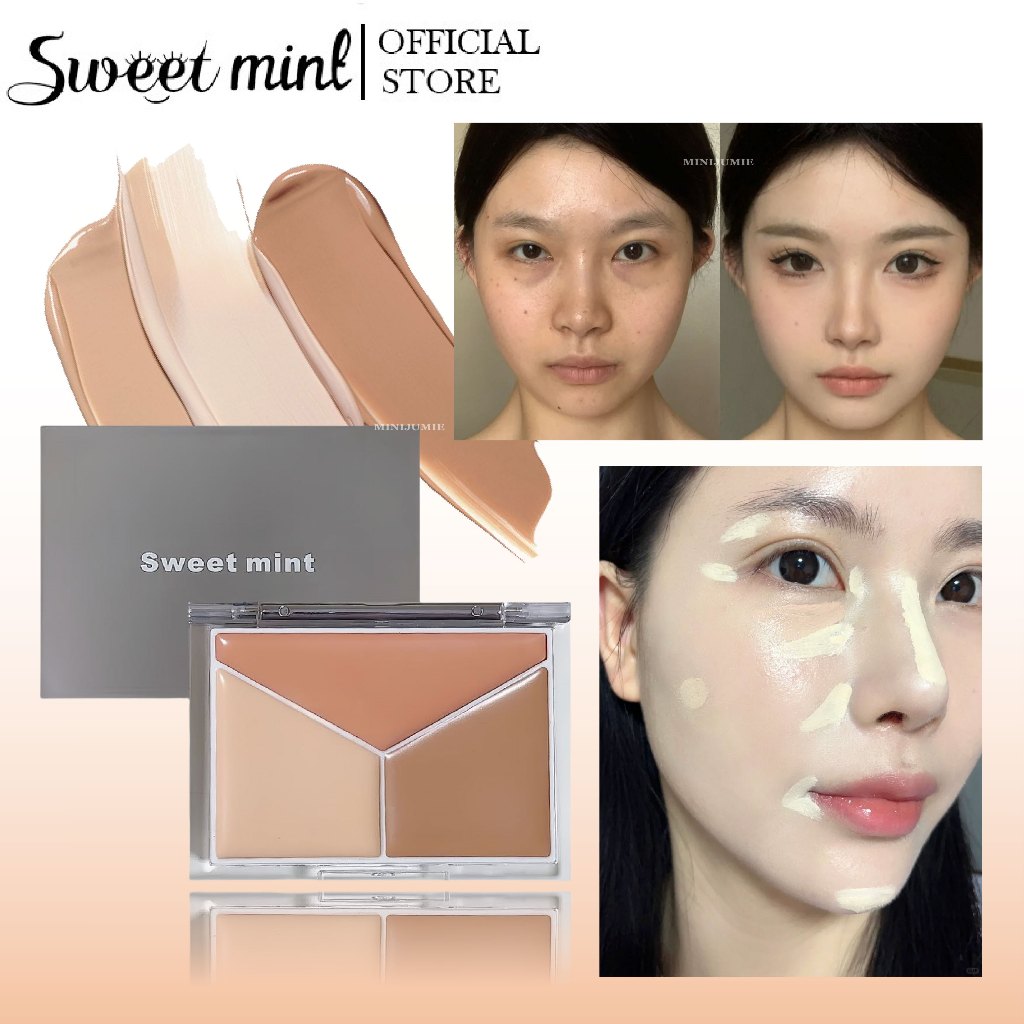 Bảng che khuyết điểm elf ba màu Sweet Mint Concealer Palette 9g