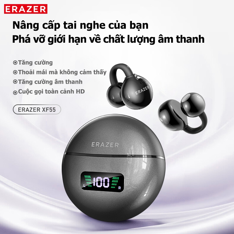 Lenovo ERAZER XF55 Tai Nghe Phiên Dịch AI Bluetooth 6.0 Tai nghe móc tai Dịch thuật thông minh theo thời gian thực Tai nghe không dây Màn hình LED Âm thanh nổi HiFi ASMR | BigBuy360 - bigbuy360.vn