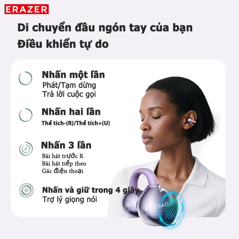 Lenovo ERAZER XF55 Tai Nghe Phiên Dịch AI Bluetooth 6.0 Tai nghe móc tai Dịch thuật thông minh theo thời gian thực Tai nghe không dây Màn hình LED Âm thanh nổi HiFi ASMR | BigBuy360 - bigbuy360.vn