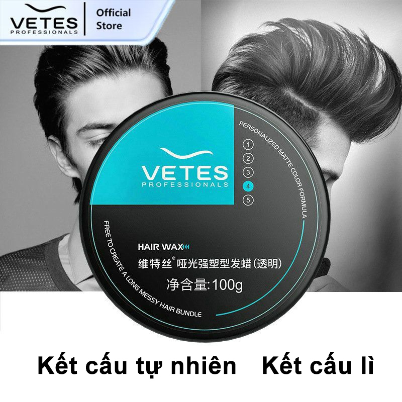 VETES Sáp vuốt tóc và tạo kiểu tóc lì, chắc khỏe dành cho nam giới (100g)