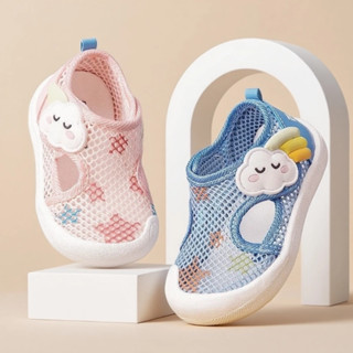  Cheerful Mario 0.5-2 tuổi giày lưới sơ sinh cao gót thoáng khí giày thể thao siêu nhẹ mềm cho bé tập đi xăng đan em bé 