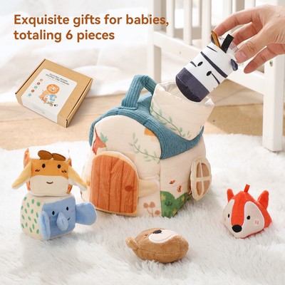 Đồ Chơi Montessori Nhà Mini Đồ Chơi Sang Trọng Cho Bé Tay Phối Hợp Mắt Cảm Giác Xếp Hình Đồ Chơi Màu Sắc & Hình Dạng Nhận Thức