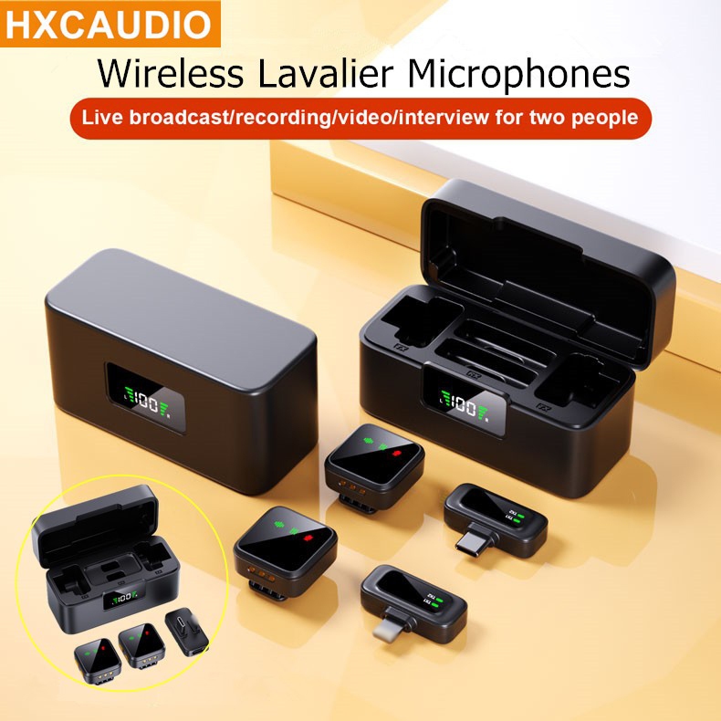 Micro Lavalier 2 trong 1 không dây có phích cắm iOS Type c để quay Video trên điện thoại iOS