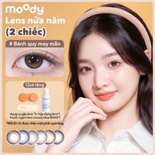 [lens moody 6 tháng - 02 chiếc] Kính áp tròng moody, 6 tháng, Bánh quy may mắn mẫu nâu đen tự nhiên, độ cận 0-7, độ giãn tròng 14.0 - 14. 5mm, giá 1 cặp (02 chiếc)