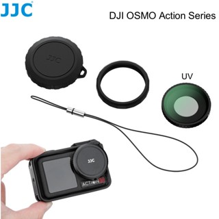 JJC Nắp Ống Kính UV Filter Bảo Vệ Cho DJI OSMO Action 5 Pro Action 4 Action 3 Chống Trầy Xước Ống Kính Vòng Bảo Vệ Có Dây Buộc