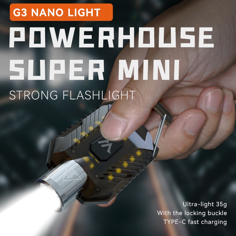 Đèn móc khóa WARSUN G3 đa chức năng, LED siêu sáng