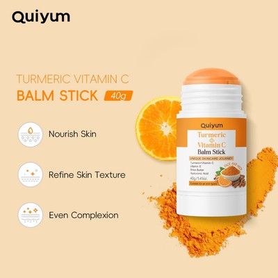 QUIYUM Nghệ + Vitamin C Glow Balm Stick Cho Mặt & Cổ – Nuôi Dưỡng, Làm Sáng & Tinh Chế 40g