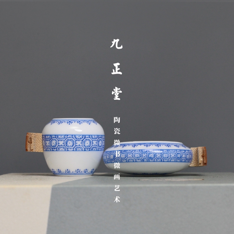 Bộ 2 Cóng - Cóng Khuyên - Cóng chim vẽ tay - Cửu Chính Đường - Thắt lưng xanh - Lắp tai cóng vào cón