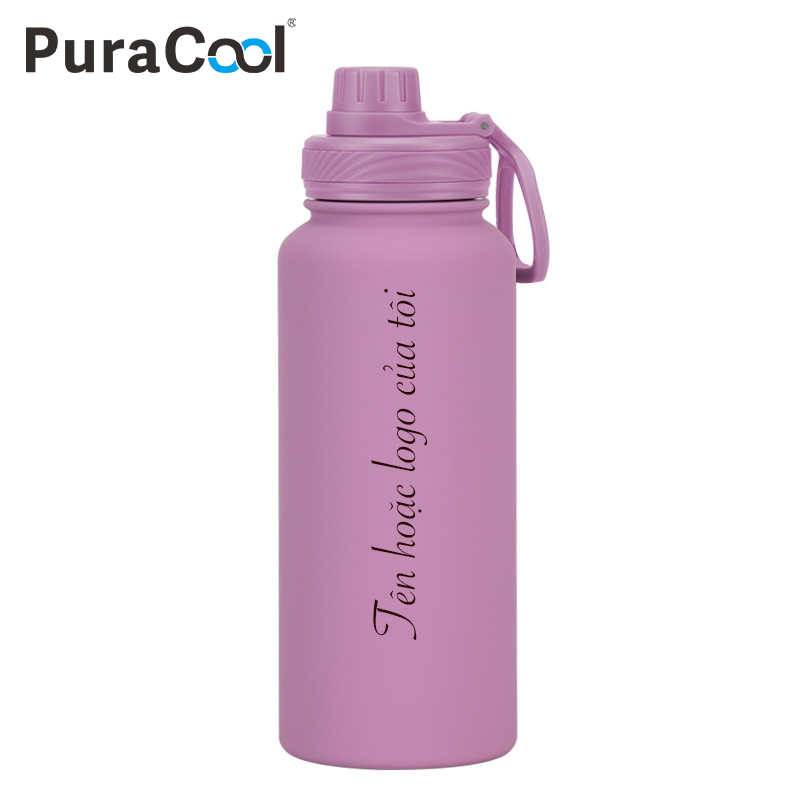 PuraCool Chai nước 1000ML  Thép không gỉ chân không cách nhiệt Flask  Thermos Tumbler  BPA miễn phí 