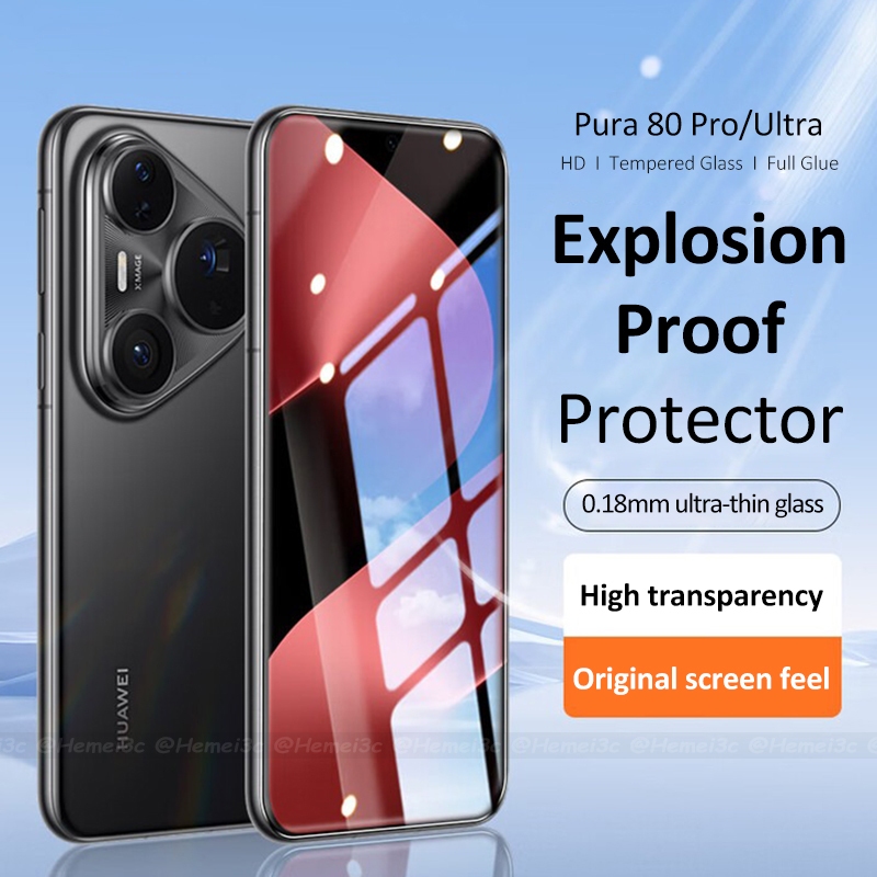 Mở khóa vân tay cho Huawei Pura 80 Pro Ultra Full Keo dán Bảo vệ màn hình Kính cường lực cong