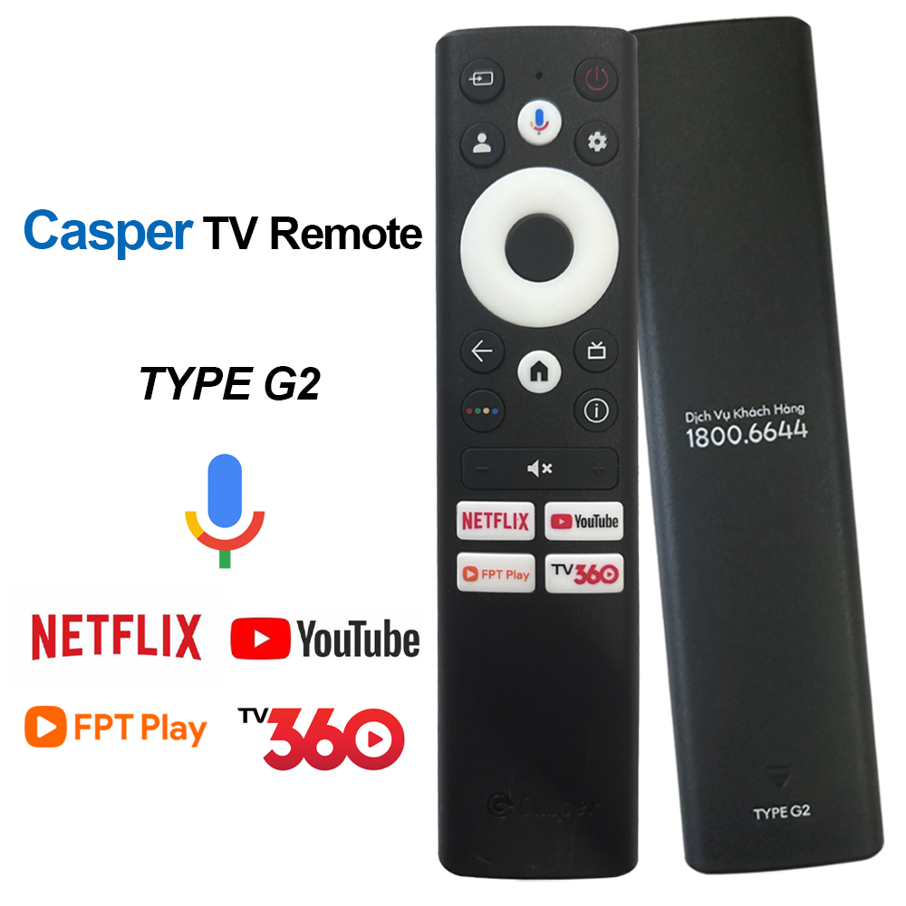 ALANK Remote cho TIVI Casper giọng nói mới nhất 2025 - Điều khiển Smart TV Casper G1 4 nút smart (FP