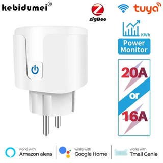 Ổ cắm thông minh Tuya EU-Plug Zigbee EU 16A / 20A Ổ cắm WIFI có màn hình nguồn Điều khiển thời gian bằng giọng nói hoạt động với Alexa Google Home Alice