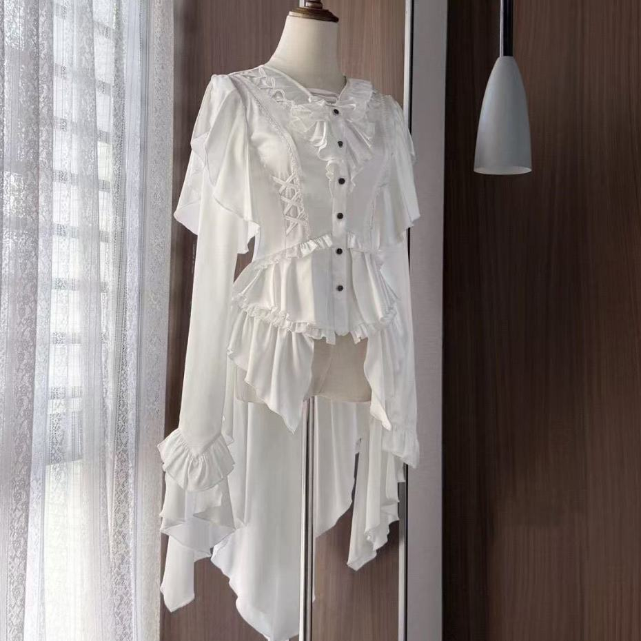 [Deep Sea Echo] Áo sơ mi có đuôi Nhật Bản Hoàng tử Gothic tuyệt đẹp Gothic Gothic Gothic Gothic Goth