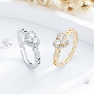  J203 Nhẫn Nữ 14K Titan Vàng Bạc Nhẫn Đẹp Nguyên Bản Chống Rỉ Sét Chống Phai Màu Trang Sức Bạn Gái Cặp Đôi Quà Tặng 