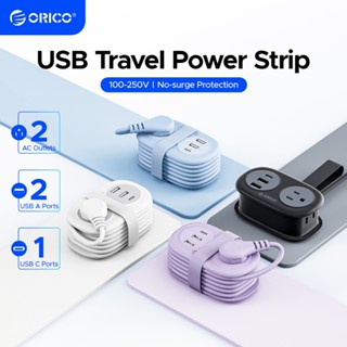 Ổ cắm điện du lịch ORICO có cổng USB, dây nối dài 1,2M, phích cắm dẹt, dùng khi đi du lịch (AP3)