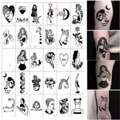 🍥jellycuty🍥Hình Xăm Dán 15 Ngày Không Trôi, Tattoo Tạm Thời Mini, Gợi Ý Vị Trí Dán Cực Chất