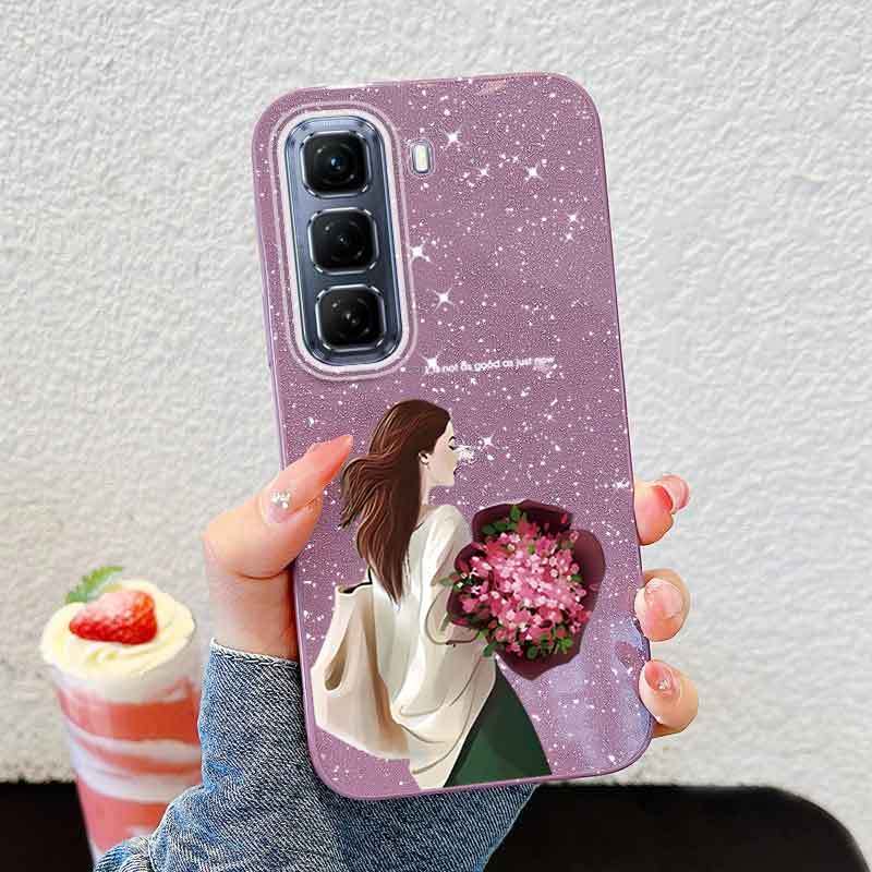 Ốp Điện Thoại YBD Cho Infinix Hot 60i Hot 60 Pro + Hot 50 Pro + X6726 X6728 X6728B Mặt Sau Cô Gái Cầ