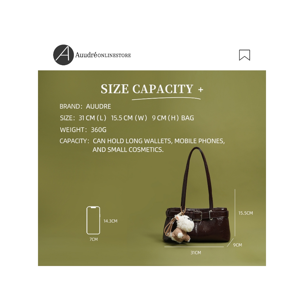 Auudre Retro Dung Tích Lớn Một Vai Túi Nách Nữ Thời Trang Đi Lại | BigBuy360 - bigbuy360.vn