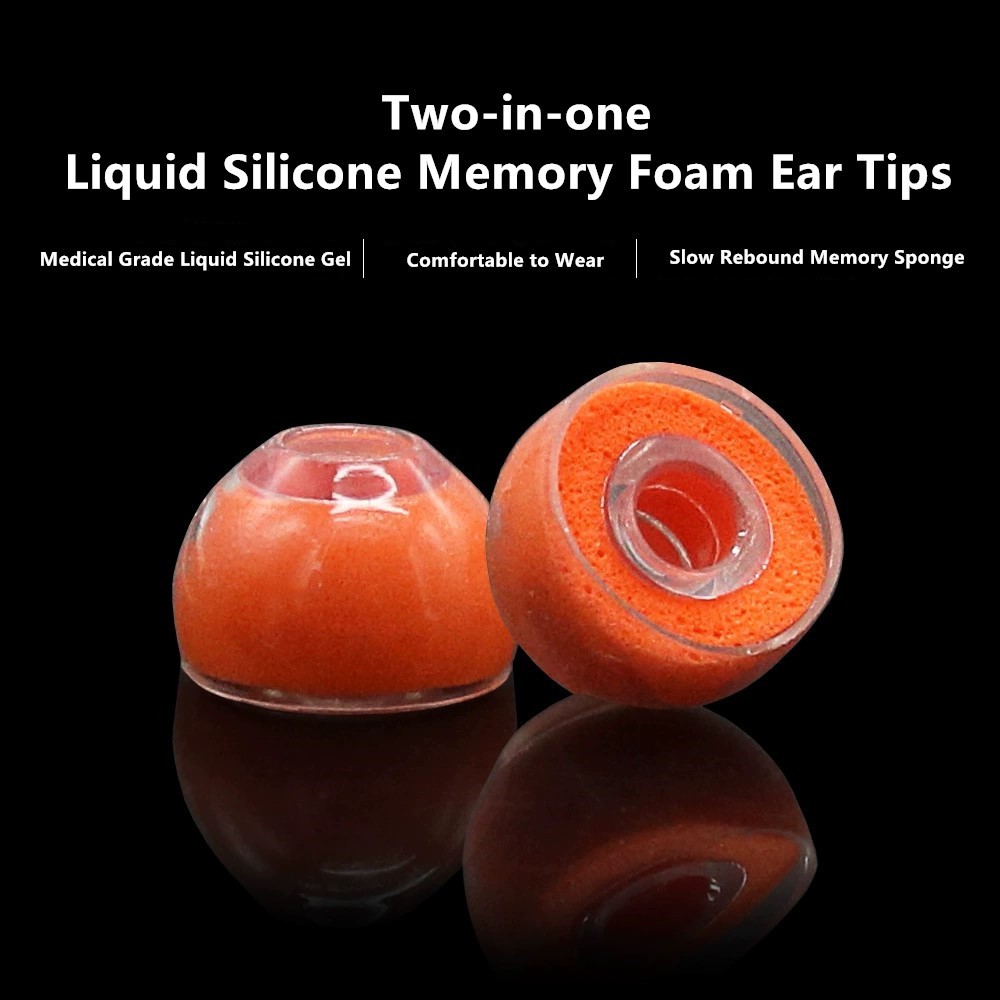 Đầu tai đào FENGRU S / M / L Silicon lỏng Memory Foam Đầu silicon đa năng cho tai nghe nhét tai
