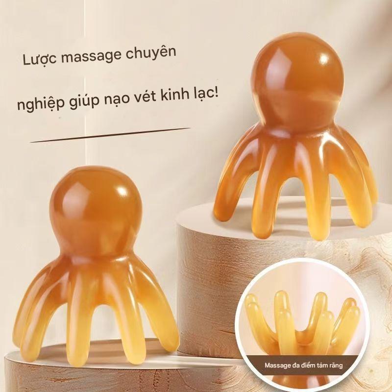 Đầu Lược Massage Da Đầu Cạo Cơ Thể Cổ Kinh Tuyến Gua Sha Stick Máy Mát Xa Đầu Chống Tĩnh Điện Chăm Sóc Làm Đẹp Tiếp Liệu Sức Khỏe Nhựa Bạch Tuộc Da Đầu Lược Điều Trị Tóc