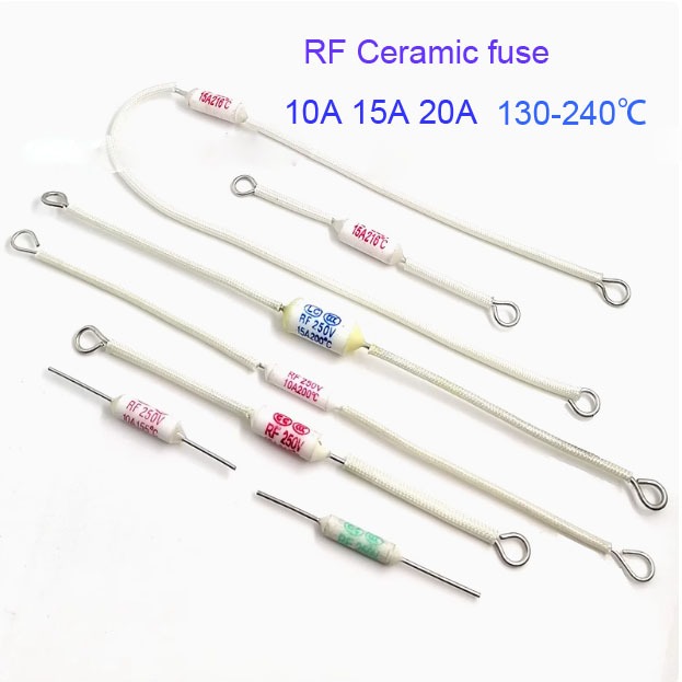 RF 250V 10A 15A 20A 250V Cầu chì nhiệt độ gốm 130 / 155 / 165 / 185 / 216 / 230 / 240C Độ RICE COOKE