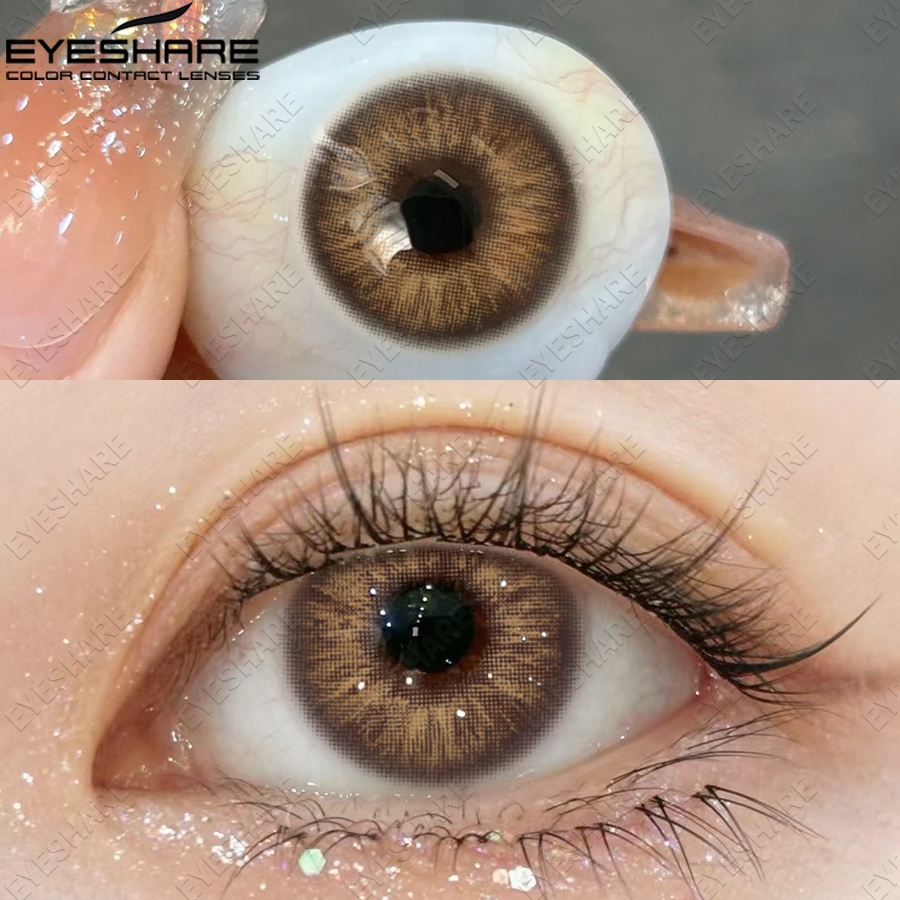 Kính mắt OMG series màu tự nhiên, kính áp tròng màu, học sinh làm đẹp màu nâu / xám