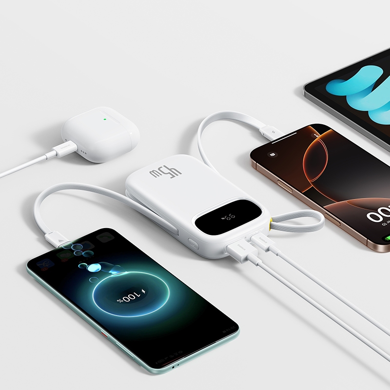 Baseus Màn hình kỹ thuật số Power Bank với 2 cáp USB-C tích hợp | BigBuy360 - bigbuy360.vn