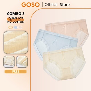 GOSO COMBO 3 Quần Lót Ice Silk Cho Nữ Quần Lót Thoải Mái Quần Đùi Quần Lót 3 Màu cỡ tự do