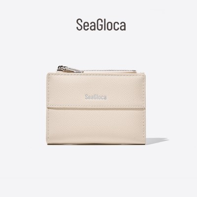 Seagloca Ví Ngắn Màu Trơn Nữ Mới Gấp Ví Thiết Kế Niche Ví Nhỏ Cho Nữ 1851