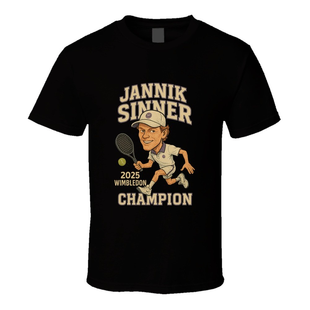 2025 bánh quế cho bạn bè Jannik Sinner Vintage Champion Tranh biếm họa Áo thun xs-3xl