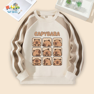 W.G.Q Áo Sweater bé trai / bé gái, dáng rộng vừa vặn thời trang thoải mái với in capybara, Thích hợp cho trang phục thể thao ngoài trời