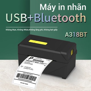 Máy In Nhiệt Thermal Printer Label Printer FlashLabel USB+Bluetooth In Khổ A7/A8 In Đơn Hàng, Phiếu Gửi, Minicode, Logo Tự Dán