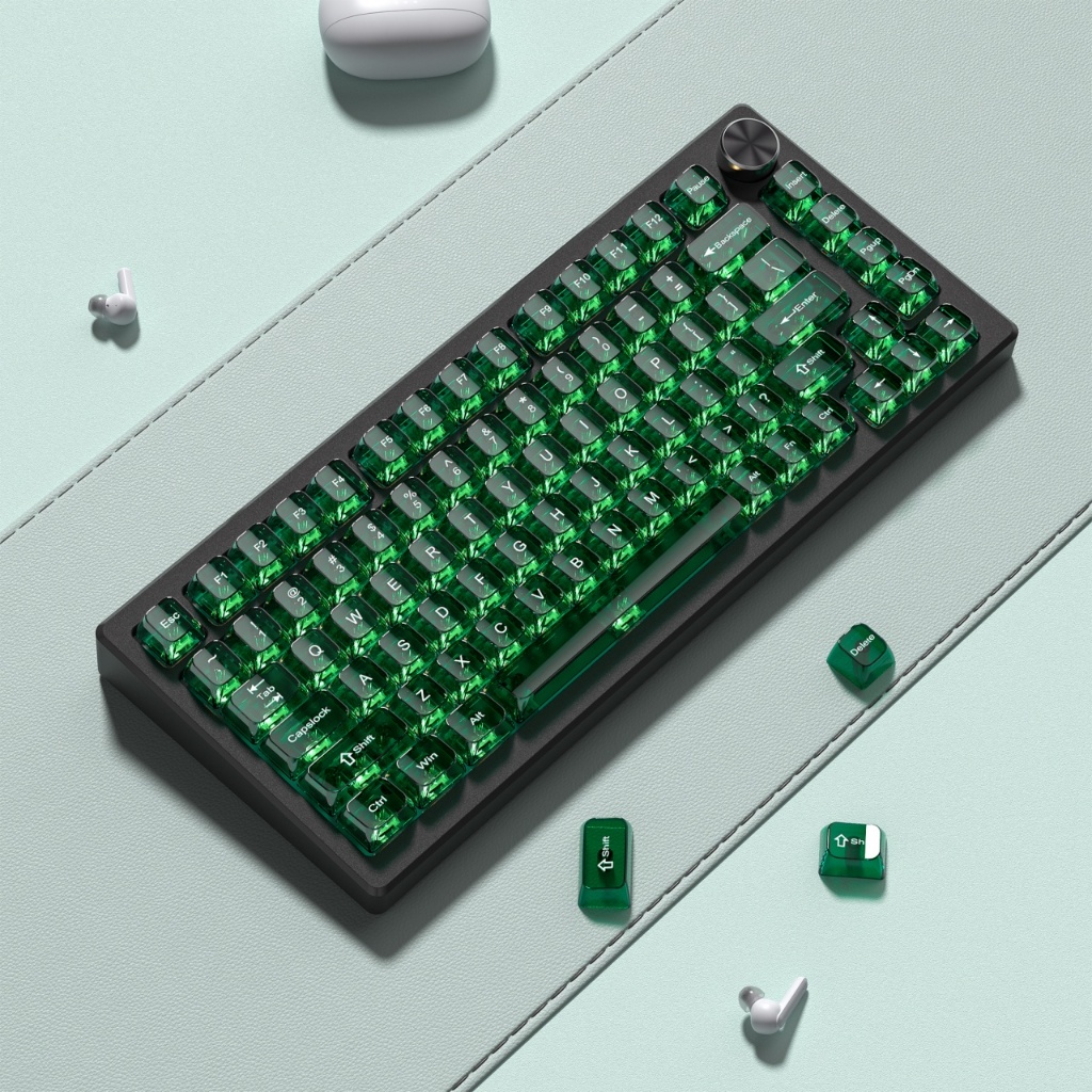 Womier 115 Phím Bộ Keycaps tùy chỉnh Màu xanh lá cây trong suốt Hồ sơ MDA Mũ chìa khóa tối giản | BigBuy360 - bigbuy360.vn