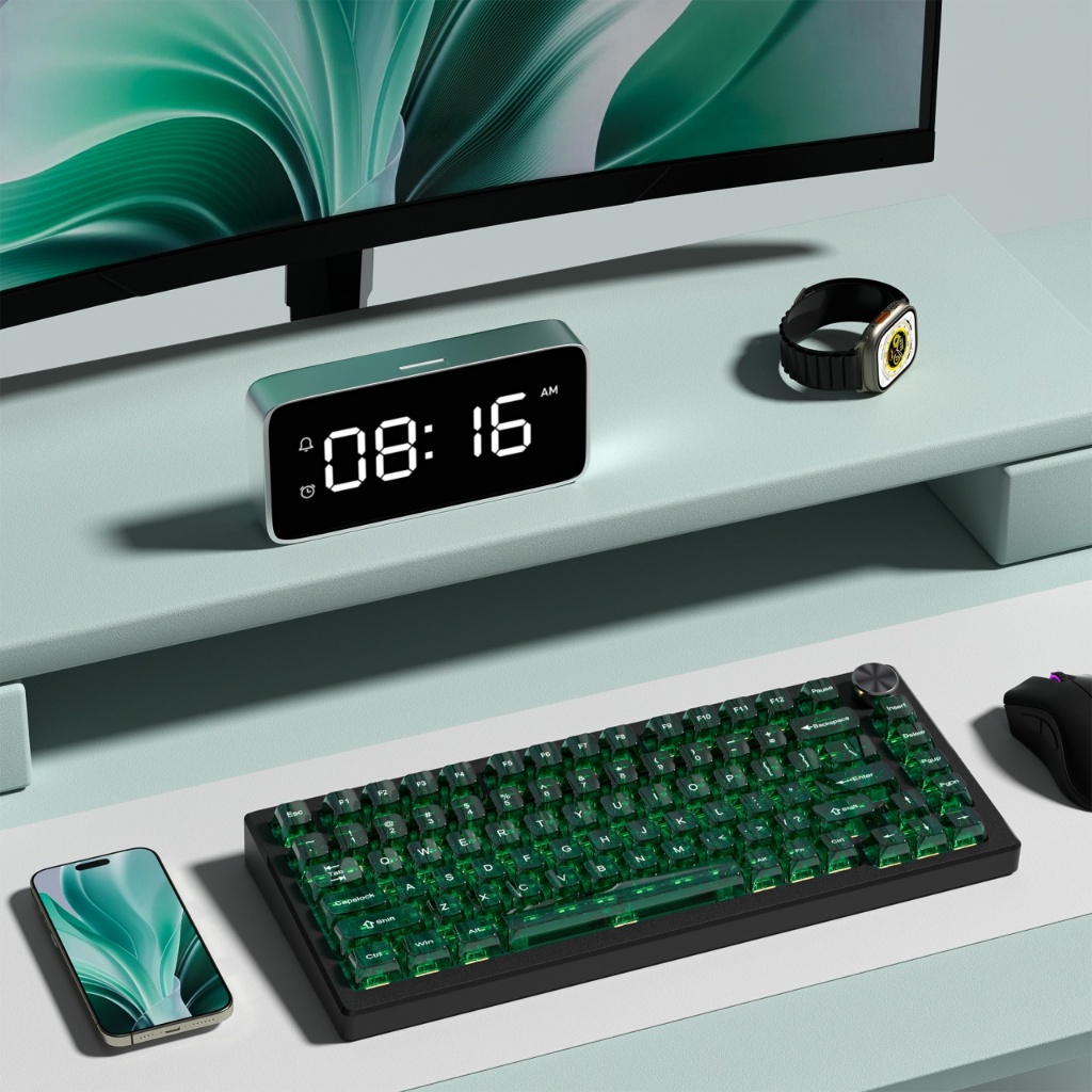Womier 115 Phím Bộ Keycaps tùy chỉnh Màu xanh lá cây trong suốt Hồ sơ MDA Mũ chìa khóa tối giản | BigBuy360 - bigbuy360.vn